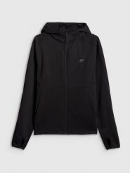 4F Bluza dresowa regular z kapturem męska - czarna M. Czarne bluzy męskie 4F, m, bez wzorów, z dresówki, bez ramiączek, z kapturem. Za 199.99 zł.