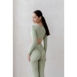 Legginsy dzwony Moonholi Flare z rozszerzanymi nogawkami. Zielone bielizna sportowa damska MOONHOLI, bez wzorów. Za 369.00 zł.