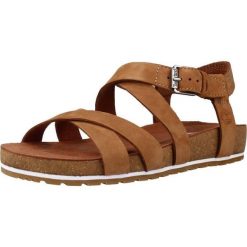 Sandały TIMBERLAND MALIBU WAVES ANKLE Brązowy. Brązowe sandały damskie Timberland, bez wzorów, z materiału, bez obcasa, bez zapięcia. Za 386.99 zł.