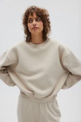 Bluza damska typu oversize w kolorze PORCELAIN - PINEY-UNI. Brązowe bluzy damskie Marsala, uniwersalny, bez wzorów, z bawełny, bez ramiączek, bez kaptura. Za 259.90 zł.