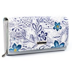 Portfel damski 4U Cavaldi PN23-FL-BL-PURPLE biały. Białe portfele damskie 4U Cavaldi, ze skóry. Za 69.99 zł.