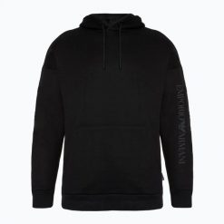Bluza EA7 Emporio Armani Train Logo Series Embroidery Coft. Czarne bluzy damskie EA7 Emporio Armani, m, bez wzorów, z bawełny, eleganckie, bez ramiączek, bez kaptura. Za 589.99 zł.