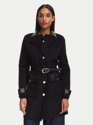 Marciano Guess Płaszcz wełniany G6YL05 W3135 Czarny Regular Fit. Czarne płaszcze damskie Marciano Guess, z aplikacjami, z wełny, bez kołnierzyka, bez kaptura. Za 1,569.00 zł.