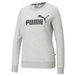 Bluza damska Puma ESS Logo Crew. Czarne bluzy damskie Puma, xs, bez wzorów, z materiału, klasyczne, bez ramiączek, bez kaptura. Za 215.50 zł.