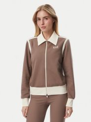 EA7 Emporio Armani Bluza 7W001328 AF25623 U6041 Brązowy Regular Fit. Brązowe bluzy damskie EA7 Emporio Armani, xl, bez wzorów, z bawełny, bez ramiączek, bez kaptura. Za 714.99 zł.