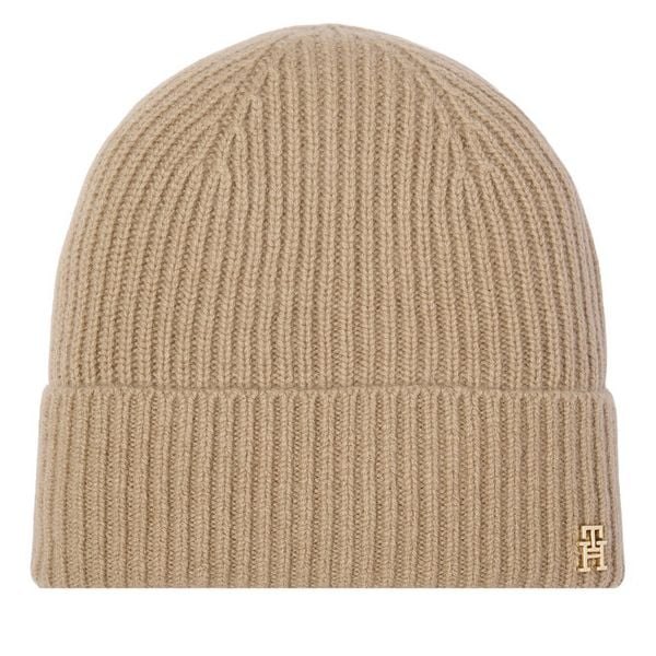 Czapka Tommy Hilfiger. Brązowe czapki damskie Tommy Hilfiger, na zimę, bez wzorów. Za 369.99 zł.