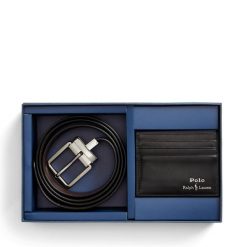 Zestaw etui na karty i pasek Polo Ralph Lauren. Czarne paski męskie Polo Ralph Lauren. Za 639.99 zł.