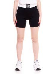 Damskie legginsy w kolorze czarno-białym. Czarne legginsy damskie LEONE 1947 APPAREL, z aplikacjami, z bawełny. Za 42.06 zł.