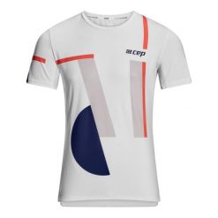 Koszulka sportowa z krótkim rękawem geometryczny wzór CEP męska. Białe koszulki sportowe męskie CEP, m, bez wzorów, bez ramiączek. Za 249.00 zł.