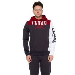 Herren-Winter-Kapuzenpullover zum Überziehen mit Large Leone 1947 Color Block. Szare bluzy męskie LEONE 1947 APPAREL, bez wzorów, z bawełny, sportowe, bez ramiączek, bez kaptura. W wyprzedaży za 206.29 zł.