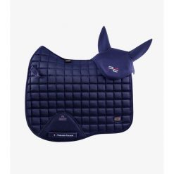 Czapka z muchą dla koni Premier Equine Atlas. Niebieskie czapki damskie PREMIER EQUINE, bez wzorów, z materiału, eleganckie. Za 251.00 zł.