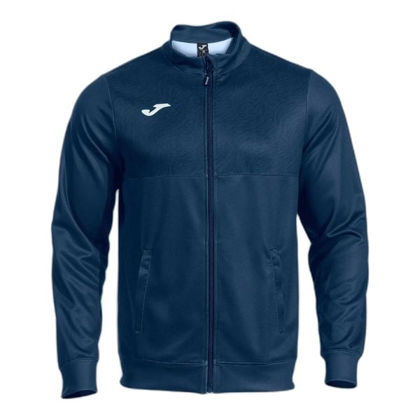 Kurtka z dresu Joma Challenge. Niebieskie kurtki męskie Joma, na wiosnę, l, bez wzorów, z dresówki, klasyczne, bez kaptura. Za 159.99 zł.