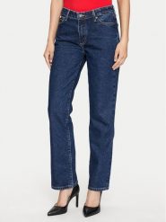 Guess Jeans Jeansy W4YA98 D5CC2 Granatowy Straight Fit. Niebieskie jeansy damskie Guess Jeans, z aplikacjami, z bawełny. Za 339.99 zł.