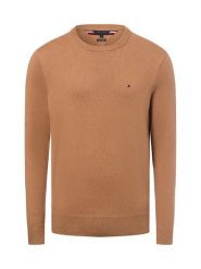 Tommy Hilfiger Sweter z dodatkiem kaszmiru Mężczyźni Bawełna beżowy, XXL. Brązowe swetry męskie Tommy Hilfiger, m, bez wzorów, z bawełny, bez kołnierzyka, bez ramiączek. Za 429.95 zł.