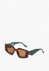 Brązowo-Zielone Okulary Przeciwsłoneczne o Geometrycznym Kształcie z Lekkiego Tworzywa Giorta. Brązowe okulary przeciwsłoneczne damskie Renee. Za 24.99 zł.