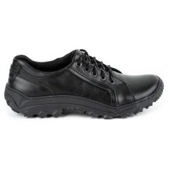 KOMODO Buty męskie trekkingowe skóra 636 czarne. Czarne trekkingi męskie na jesień, z jeansu, bez zapięcia. Za 367.89 zł.
