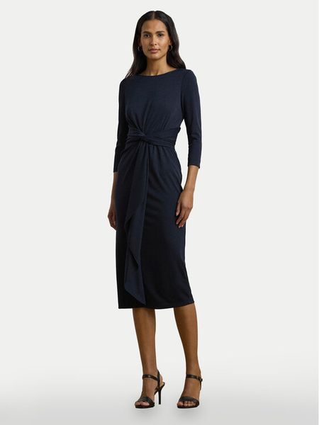 LAUREN RALPH LAUREN Sukienka koktajlowa 250957698 Granatowy Slim Fit. Niebieskie sukienki damskie Lauren Ralph Lauren, bez wzorów, z syntetyku, wizytowe, bez kołnierzyka, bez ramiączek. Za 489.99 zł.