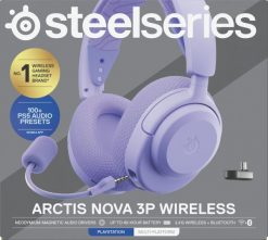 SteelSeries Ausinės Žaidimams | Arctis Nova 3PW | Bluetooth | Over-Ear | Mikrofonas | Noise canceling | Belaidės | Lavender. Niebieskie słuchawki bezprzewodowe STEELSERIES. Za 504.85 zł.