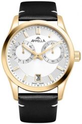 Zegarek męski Appella L70009.1213QF czarny. Czarne zegarki męskie Appella, bez wzorów. Za 1,570.00 zł.