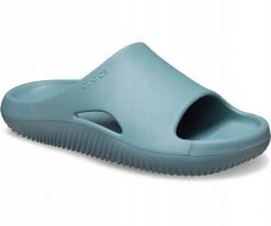 Klapki Dla Dorosłych Crocs Mellow Recovery Slide. Zielone klapki damskie Crocs, bez wzorów, z materiału, bez zapięcia. Za 139.99 zł.
