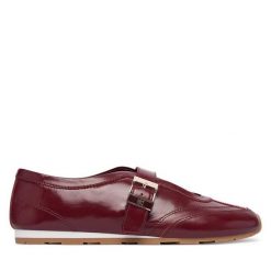 Baleriny Tommy Hilfiger. Czerwone balerinki damskie Tommy Hilfiger, bez wzorów, bez obcasa, bez zapięcia. Za 449.99 zł.