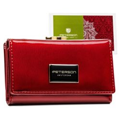 Portfel damski Peterson PTN PH23-1-SH czerwony. Czerwone portfele damskie Peterson, ze skóry. Za 86.99 zł.