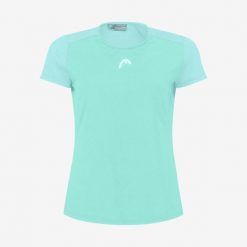 T-Shirt damski TIE-BREAK. Niebieskie t-shirty damskie Head, l, bez wzorów, sportowe, bez kołnierzyka, bez ramiączek. W wyprzedaży za 140.00 zł.