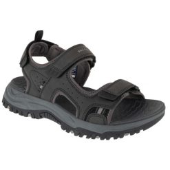 Sandały męskie, Prewitt - Rigdon. Czarne sandały męskie Skechers, na lato, bez wzorów, bez zapięcia. Za 229.99 zł.