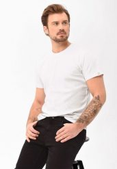 Gładki t-shirt, Comfort Fit, T-BAS. Białe t-shirty męskie Volcano, l, bez wzorów, z bawełny, bez kołnierzyka, bez ramiączek. Za 69.99 zł.