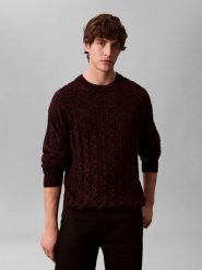 Calvin Klein Jeans sweter z dzianiny Mężczyźni Bawełna czarny, L. Czarne swetry męskie Calvin Klein Jeans, l, bez wzorów, z bawełny, bez kołnierzyka, bez ramiączek. Za 279.95 zł.