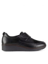 Go Soft Półbuty WI23-REBECA-18 Czarny. Czarne półbuty damskie GO SOFT, bez wzorów, ze skóry, bez obcasa, na płaskiej podeszwie, bez zapięcia. Za 154.99 zł.