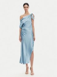PINKO Sukienka koktajlowa 104986 A2GZ Błękitny Regular Fit. Niebieskie sukienki damskie Pinko, bez wzorów, z wiskozy, wizytowe, bez kołnierzyka, bez ramiączek. Za 789.99 zł.