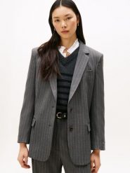 Tommy Hilfiger Marynarka Kobiety Sztuczne włókno szary, 38. Szare marynarki i żakiety damskie Tommy Hilfiger, bez wzorów, z włókna, eleganckie, bez kołnierzyka, bez ramiączek. Za 849.95 zł.