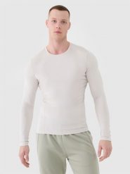 4F Longsleeve treningowy szybkoschnący męski - beżowy S. Brązowe koszulki sportowe męskie 4F, m, bez wzorów, z dzianiny, bez ramiączek, na fitness i siłownię. W wyprzedaży za 59.99 zł.
