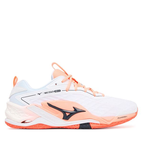Buty halowe Mizuno. Białe buty sportowe męskie Mizuno, bez wzorów, bez zapięcia, mizuno wave. Za 709.99 zł.