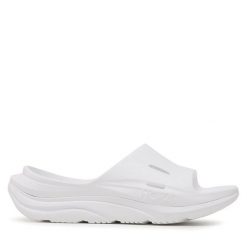 Klapki Hoka. Białe klapki damskie HOKA, bez wzorów, sportowe, bez obcasa, bez zapięcia. Za 299.99 zł.