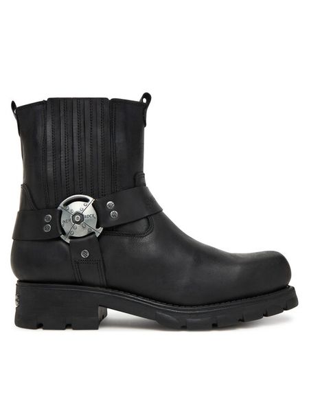 NEW ROCK Sztyblety NEW ROCK-M-7605 Czarny. Czarne botki męskie NEW ROCK, bez wzorów, ze skóry, rockowe, bez obcasa, bez zapięcia. Za 949.99 zł.