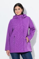 Damskie Kurtka softshell HYPRAR wodoodporna kaptur rozcięcie u dołu. Fioletowe kurtki sportowe damskie Ulla Popken, plus size, bez wzorów, z elastanu, bez ramiączek, z kapturem, trekkingowe. Za 599.99 zł.