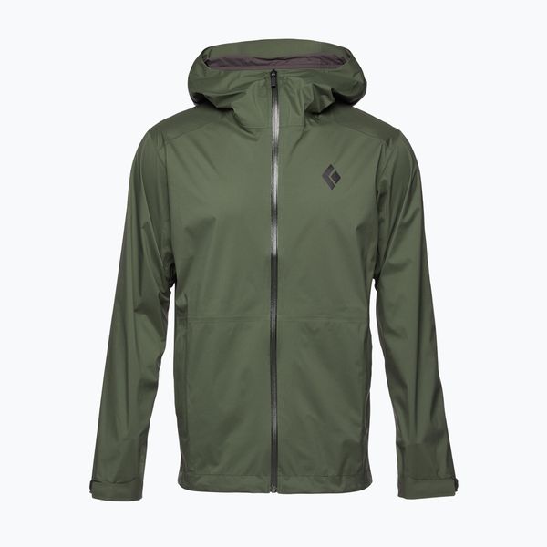 Kurtka turystyczna przeciwdeszczowa Męska Black Diamond Stormline. Zielone kurtki męskie Black Diamond, m, bez wzorów, sportowe, bez kaptura. Za 489.99 zł.