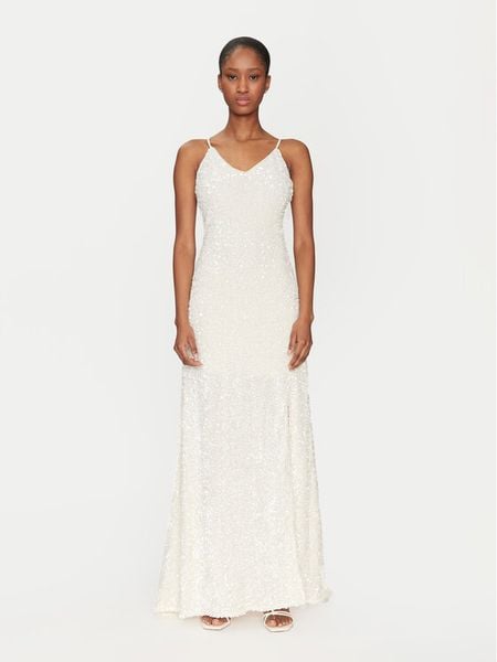 YAS Sukienka wieczorowa Mira 26036359 Biały Regular Fit. Białe sukienki damskie YAS, xl, bez wzorów, z syntetyku, wizytowe, bez kołnierzyka, bez ramiączek. Za 349.99 zł.