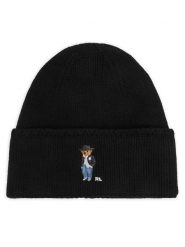 Polo Ralph Lauren Czapka 455P23854001 Czarny. Czarne czapki damskie Polo Ralph Lauren, na zimę, bez wzorów, z wełny. Za 419.99 zł.