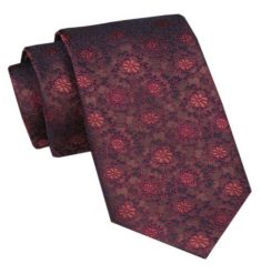 Elegancki Krawat Męski Angelo di Monti - Odcienie Czerwieni i Bordo, Kwiaty. Czerwone krawaty i muchy Angelo di Monti, bez wzorów, z tkaniny, eleganckie. Za 45.00 zł.