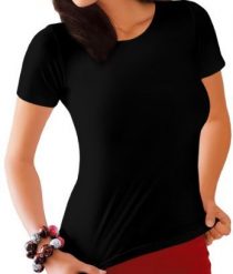Babell Koszulka damska Carla czarna r. XL. Czarne bluzki damskie Babell, xl, bez wzorów, bez kołnierzyka, bez ramiączek. Za 79.57 zł.