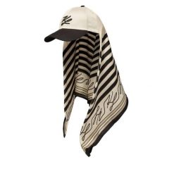 Czapka z daszkiem KARL LAGERFELD. Czarne czapki damskie KARL LAGERFELD, bez wzorów. Za 429.99 zł.