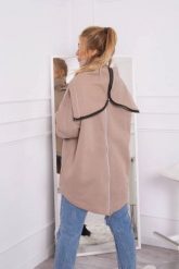 Bluza ocieplana z suwakiem z tyłu ciemno beżowa. Brązowe bluzy damskie KESI, l, bez wzorów, z bawełny, bez ramiączek, bez kaptura. Za 238.37 zł.