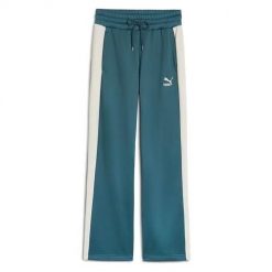 Spodnie sportowe damskie Puma Iconic T7. Niebieskie spodnie dresowe damskie Puma, bez wzorów, z dresówki, sportowe. Za 293.00 zł.