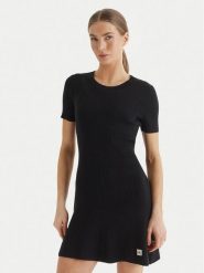 Calvin Klein Jeans Sukienka dzianinowa LV047F325G Czarny Slim Fit. Czarne sukienki damskie Calvin Klein Jeans, xl, bez wzorów, z bawełny, bez kołnierzyka, bez ramiączek. Za 489.99 zł.