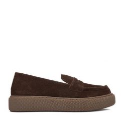 Półbuty Lasocki. Brązowe półbuty damskie Lasocki, bez wzorów, bez obcasa, na płaskiej podeszwie, bez zapięcia. Za 229.99 zł.