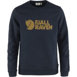 Sweter męski Fjallraven Logo. Niebieskie swetry męskie Fjällräven, m, bez wzorów, z bawełny, sportowe, bez kołnierzyka, bez ramiączek. Za 559.00 zł.