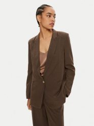 ViCOLO Marynarka TB1561 Brązowy Regular Fit. Brązowe marynarki i żakiety damskie ViCOLO, bez wzorów, z wiskozy, bez kołnierzyka, bez ramiączek. Za 389.99 zł.
